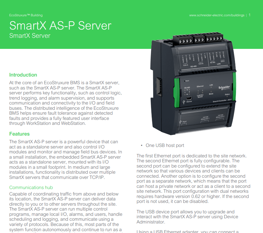 AS-P SmartX Specifications Sheet