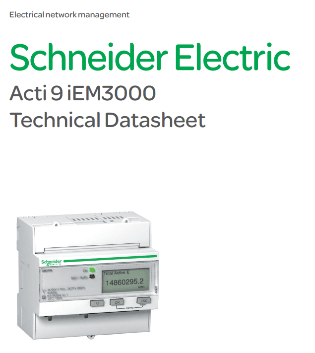 Acti 9 iEM3000 Technical Datasheet