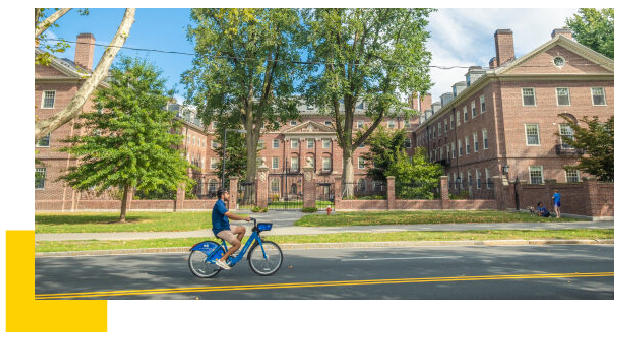 Man riding in campus